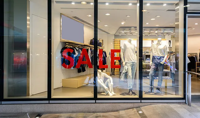 Schaufensterwerbung "Sale"