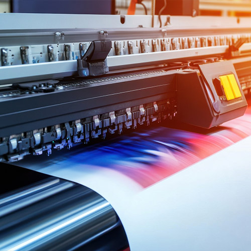 Drucker produziert Beschriftungen